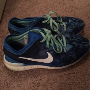 Nike sneakers. Blue and green